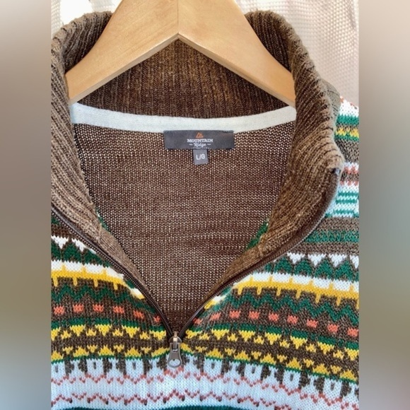 2/40$ Men’s Vintage Mountain Ridge 1/4 zip knit sweater size large - Picture 3 of 11